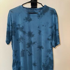 Lululemon Fundamental T-Shirt Men's Blue Tie-Dye Short-Sleeve Shirt